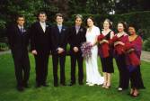 Richard's cousin, Chris Winter, the best man (Greg), Richard, Julia plus bridesmaids